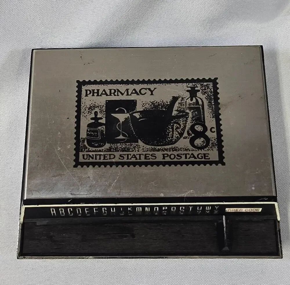 Vintage Park Sherman Pop-Up Address Book | Mid Century Pharmacy Telephone Index